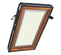 Finestra da tetto 54 x 98 cm, Roto R6, apertura a bilico, legno naturale di pino, esterno grigio antracite simile a RAL 7016