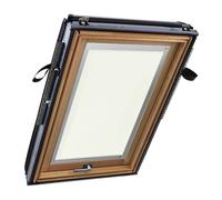 Finestra da tetto 74 x 118 cm, Roto R6, apertura a bilico, legno naturale di pino, esterno grigio antracite simile a RAL 7016