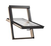Finestra da tetto 78x160 cm, RoofLite+ made by Velux Group, Slim Pine, legno naturale di pino, esterno grigio antracite simile a RAL 7016