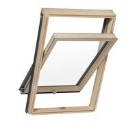 Finestra da tetto con motore, legno, Ropal made by Roto, R4/7 Plus, 54 x 78 cm, legno naturale di pino, esterno grigio antracite simile a RAL 7016