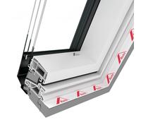 Finestra da tetto con motore, pvc, Roto Q4, 55x78 cm, bianco all’interno e grigio antracite simile a RAL 7016 all’esterno