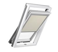 Finestra da tetto con tenda interna oscurante beige, pvc, RoofLite+ made by Velux Group, Solid PVC, 55x78 cm, bianco, grigio antracite simile a RAL 7016