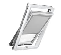 Finestra da tetto con tenda interna oscurante grigio chiaro, pvc, RoofLite+ made by Velux Group, Solid PVC, 55x78 cm, bianco, grigio antracite simile a RAL 7016