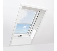 Finestra da tetto con tenda trasparente bianca, pvc, Ropal made by Roto, R4/7, 54x78 cm, bianco all’interno e grigio antracite simile a RAL 7016 all’esterno