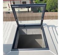 Finestra da Tetto Skylight House - Sportello di Accesso Multi-Angolo con Ventilazione Manuale, Telaio in Alluminio e Vetro temperato, 70x85 cm per soffitta, Coperchio sul Tetto per Una migli
