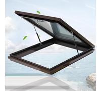 Finestra del portello sul tetto, finestra di visualizzazione multi-angolo di ventilazione manuale, telaio in lega di alluminio con vetro temperato, per cantina, soffitta, capanno - 95 x 100 cm