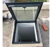 Finestra del portello sul tetto, finestra di visualizzazione multi-angolo di ventilazione manuale, telaio in lega di alluminio con vetro temperato, per cantina, soffitta, capanno - 95 x 100 cm