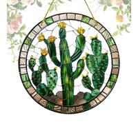 Finestra Di Cactus Colorata - Ornamento Di Decorazioni Per Finestre In Acrilico Colorato, Decorazione Per La Casa Della Fame | Tema Artistico Stile Colorato, Decorazione Della Parete