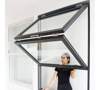 Finestra di concessione del camion dell'alimento della lega di alluminio con maniglia di blocco, finestra scorrevole verticale di vetro temperato per la cucina di affari, finestra di servizio 95x90cm