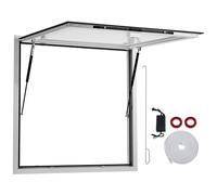 Finestra di concessione, per camion e supporti alimentari, 91,4 x 61 cm, 85 °, resistente alle intemperie, con serratura a doppio punto, finestra di servizio con telaio in alluminio resistente (vetro