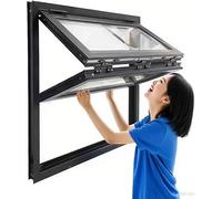 Finestra di servizio per camion di cibo con design pieghevole e maniglia di bloccaggio, con vetro temperato da 5 mm per una maggiore sicurezza e durata, ideale per caffetterie e stand per concessioni