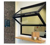 Finestra di servizio portatile in alluminio per caffetterie, dimensioni personalizzate, montaggio a incasso, doppia finestra di concessione, 65 x 110 cm, per eventi all'aperto, design pieghevole verso