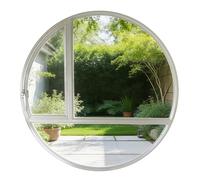 Finestra Finestra Scorrevole Rotonda Dal Profilo Sottile Con Vetro Temperato Da 5 Mm, Telaio In Alluminio Per Piccoli Spazi, Ristrutturazione Di Cucine E Balconi(White,66 cm/26.0 in)