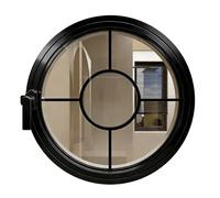 Finestra Finestre Rotonde In Alluminio Per Illuminazione E Ventilazione, A Filo Muro Personalizzabili Per Capannoni Con Maniglie, Vetro Temperato Guarnizione(Black,118 cm/46.5 in)