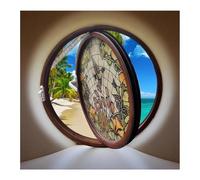 Finestra Finestre Rotonde In Lega Di Alluminio Con Vetro Temperato 5 Mm Spessore, Finestra Decorativa Retrò Per Ventilazione E Illuminazione Guarnizione, Rotazione A 360°(46 cm/18.1 in)