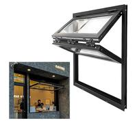 Finestra in alluminio per camion per alimenti con maniglia di bloccaggio, finestra di servizio a discesa per cantina, bagno, ufficio, loft, lavanderia (85 x 60 cm) - Durevole e versatile