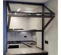 Finestra in alluminio rinforzato con chiusura a scatto, design scorrevole, sollevatore verticale per cucina aziendale ed elegante (bianco)