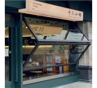 Finestra in lega di alluminio per camion alimentari e cucine, porta pieghevole con schermo, finestra privacy per casette da gioco, uso commerciale 95 x 80 cm