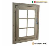 Finestra in legno apribile per casetta 61x81 cm con telaio maniglia e ferramenta