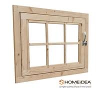 Finestra in legno apribile per casetta 81x 61cm con telaio e ferramenta