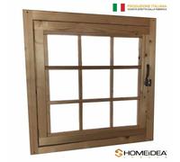 Finestra in legno apribile per casetta 81x81 cm con telaio maniglia e ferramenta