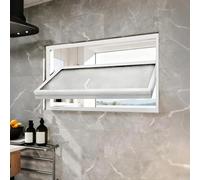 Finestra In Metallo Rettangolare Girevole A 360°, Finestra A Battente Girevole, Vetro Per La Privacy, Finestra Di Ventilazione Incorporata Per Casa Mobile Bagno Cantina Capannone(White,85x55cm)