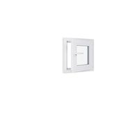 Finestra in PVC - LxH 500 x 500 mm - Tripla vetrata - Bianco - Maniglia a sinistra
