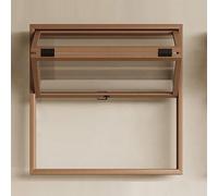 Finestra Interna Pieghevole a Doppia Anta, Finestra Concessione in Alluminio con Vetro Rinforzato, Finestra Scorrevole Commerciale Personalizzabile per Ristorante(Brown,WxH 16x24in/40.6x60.9cm)