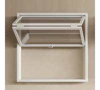 Finestra Interna Pieghevole a Doppia Anta, Finestra Concessione in Alluminio con Vetro Rinforzato, Finestra Scorrevole Commerciale Personalizzabile per Ristorante(White,WxH 16x40in/40.6x101.6cm)