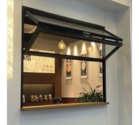 Finestra interna pieghevole personalizzabile a doppia sospensione, in lega di alluminio, vetro temperato 3C e serrature nascoste. per concessioni commerciali e uso domestico, 4 colori opzionali