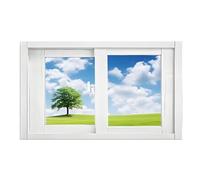 Finestra mobile for seminterrato con zanzariera, finestre for capannoni da 15", 22" e 24", finestre di ricambio for la casa, telaio in lega di alluminio con finestra scorrevole(White,86x50cm)