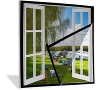 Finestra Net Fly Window Screen Tenda Finestra, Aggiornamento Finestra Insetto Zanzariera Mesh Fai 80x140cm Nero Anti Mosquito Protector Kit, con Nastri Autoadesivi