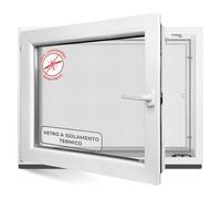 Finestra per cantina, 40 x 40 cm, 2 vetri, tutte le misure, finestre in plastica da 60 mm, profilo a sinistra, larghezza x altezza: 400 x 400 mm, perfetta per finestre da giardino, finestre del garage