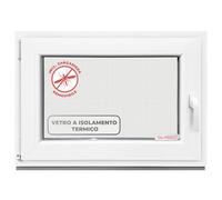 Finestra per cantina, 50 x 70 cm, 3 vetri - Finestre in plastica 76 mm profilo DIN sinistro - L x A: 500 x 700 mm perfetto per finestre casette da giardino, finestre del garage e cantina con sistema a