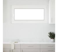Finestra per cantina in PVC, 120 x 60 cm, con funzione girevole e | Sistema multicamera, guarnizione bordi, design semplice, per cantine, pulizia facile da pulire