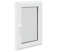 Finestra per cantina RISOR 60 x 100 cm in PVC e vetro bianco, inclinabile con protezione termica e isolamento acustico, doppio vetro, con telaio e guarnizioni, ideale per ventilazione della cantina e