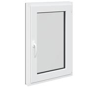 Finestra per cantina Risor, 60 x 80 cm, in PVC e vetro antracite, inclinabile e girevole, con protezione termica, isolamento acustico e vetro isolante, ideale per cantina e interni