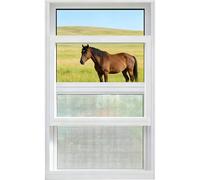 Finestra per capanno ventilata in alluminio, 58,4 x 109,2 cm, design scorrevole con sicurezza temperata, perfetta per cantine, soffitte, bagni e spazi a gas, facile sostituzione Opt