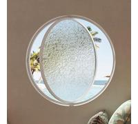 Finestra per capannone ventilata e isolata Girevole a 360° Finestra a oblò in Vetro temperato con Maniglia per Bagno, Soggiorno, Cucina, Decorazione(White,100cm/39.4in)