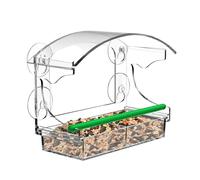 Finestra per casetta per in acrilico - Stazione di alimentazione trasparente con ventose, piattaforma rimovibile | Pratico mangime per per balcone, giardino, terrazza, prato, cortile,