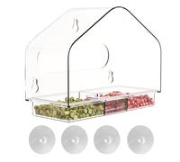 Finestra Per Finestre Per Uccelli - Alimentatore Trasparente, Forte Aspirazione | Accessorio Per Giardini Pratici Ed Estetici, Osservazione Degli Uccelli Dalle Finestre, Tappeti Di Aspirazione Riutili