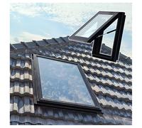 Finestra per Lucernari, Lucernario da Tetto per Tetto Inclinato e Piano con Doppio Vetro Temperato, Finestre per Pozzo di Illuminazione per Soffitta Interna/Solarium, Nero, L*W 65x50cm