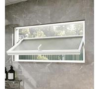 Finestra Per Seminterrato Con Vetro Temperato, Finestre Di Ventilazione Con Maniglia, Finestra A Battente In Alluminio Di Ricambio Con Rotazione A 360° Per Capannoni, Bagno(White,4x12in/86x30cm)