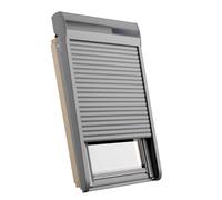 Finestra per tetti in legno con tapparella, RoofLite+ made by Velux Group, Slim Pine, 55x78 cm, legno naturale all'interno e antracite all'esterno