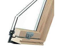 Finestra per tetti, legno, RoofLite+ made by Velux Group, Slim Pine, apertura a bilico, 55x78 cm, legno naturale di pino, esterno grigio antracite simile a RAL 7016