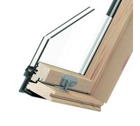 Finestra per tetti, legno, RoofLite+ made by Velux Group, Solid Pine, apertura a bilico, 55x78 cm, legno naturale di pino, esterno grigio antracite simile a RAL 7016