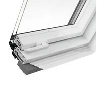 Finestra per tetti, pvc, Ropal made by Roto, R4/7 Plus, apertura a bilico, 54x78 cm, bianco all’interno e grigio antracite simile a RAL 7016 all’esterno