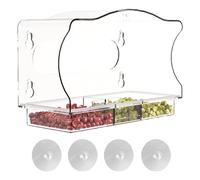 Finestra Per Uccelli - Vassoio Di Alimentazione Staccabile, Casella Di Visualizzazione Trasparente | Alimentatore Di Aspirazione Sicuro Per Il Balcone Di Recinzione In Da Giardino All'aperto, Os