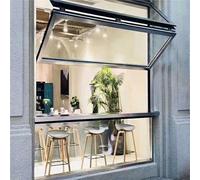 Finestra pieghevole in alluminio con serratura personalizzata, design verticale a doppia sospensione, per camion alimentari e cucine commerciali, 51 x 91 cm, soluzione sicura per la concessione