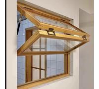 Finestra pieghevole per casetta da gioco e pollaio, struttura in legno massiccio con texture naturale, migliora la ventilazione e l'accessibilità